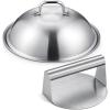 imagehomenote Griddle Accessories for Blackstone Commercial Grade 12 Inch Heavy Duty Melting Dome with Round Stainless Steel Smash Burger Press Perfect for Flat Top Hibachi Grill Outdoor IndoorDomeRound PressStainless Steel