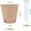 imagehomenote Peat Pots 60 Pcs 315 Inch Seed Starting Pots with Drainage Holes Round Nursery Plants Pots with Bonus 20 Plant Lab120
