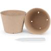 imagehomenote Peat Pots 60 Pcs 315 Inch Seed Starting Pots with Drainage Holes Round Nursery Plants Pots with Bonus 20 Plant Lab60