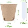 imagehomenote Peat Pots 60 Pcs 315 Inch Seed Starting Pots with Drainage Holes Round Nursery Plants Pots with Bonus 20 Plant Lab60