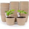 imagehomenote Peat Pots 60 Pcs 315 Inch Seed Starting Pots with Drainage Holes Round Nursery Plants Pots with Bonus 20 Plant Lab60