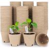 imagehomenote Peat Pots 60 Pcs 315 Inch Seed Starting Pots with Drainage Holes Round Nursery Plants Pots with Bonus 20 Plant Lab120