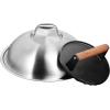 imagehomenote Griddle Accessories Kit 7Pieces Exclusive Griddle Tools LongShort Spatulas Set12 Inch Heavy Duty Round Basting Cover Cheese Melting Dome with 7 inch Round Cast Iron Burger Bacon Press
