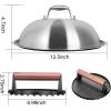 imagehomenote Griddle Accessories Kit 7Pieces Exclusive Griddle Tools LongShort Spatulas Set12 Inch Heavy Duty Round Basting Cover Cheese Melting Dome with 7 inch Round Cast Iron Burger Bacon Press