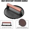 imagehomenote Griddle Accessories Kit 7Pieces Exclusive Griddle Tools LongShort Spatulas Set12 Inch Heavy Duty Round Basting Cover Cheese Melting Dome with 7 inch Round Cast Iron Burger Bacon Press