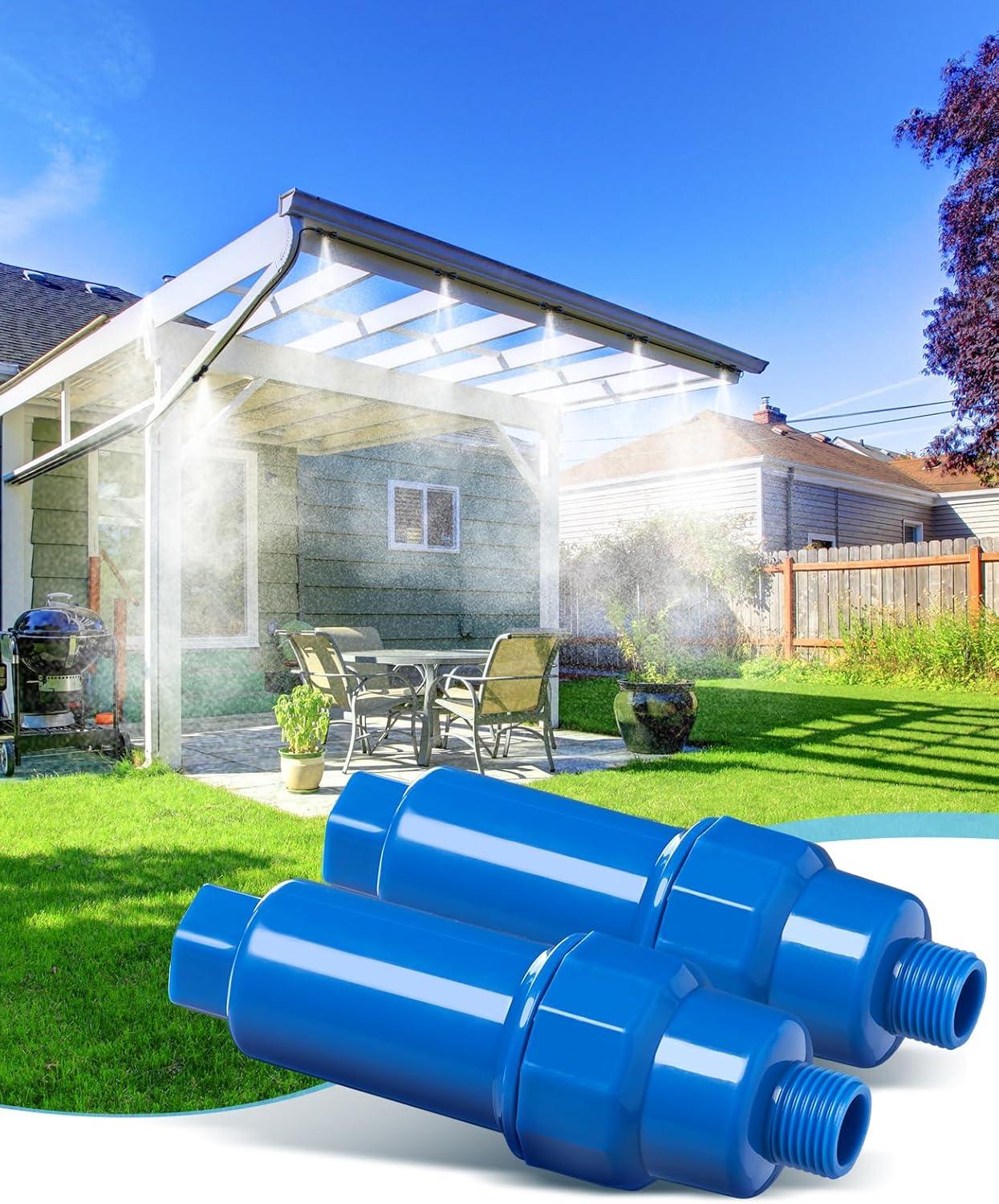 imagehomenote 2 Pack Calcium Inhibitor Filter for Outdoor Misting System Prevent Nozzles Clogging in Garden Patio Mister Large Filtration Capacity