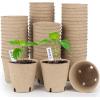 imagehomenote Peat Pots 3154 Inch 60 Pcs Seed Starting Pots with Drainage Holes Round Nursery Plants Pots with Bonus 20 Plant Labels60