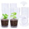 image:imagehomenote 3 Inch Clear Nursery Pots 30 Pack with Humidity DomesampPlant SaucersRigid Plastic Nursery Pots with DrainageTransparent Flower Pots for Seedlings360 Rotary VentIndoor Outdoor GardenWithout Humidity Domes