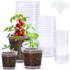 image:imagehomenote 3 Inch Clear Nursery Pots 30 Pack with Humidity DomesampPlant SaucersRigid Plastic Nursery Pots with DrainageTransparent Flower Pots for Seedlings360 Rotary VentIndoor Outdoor GardenWithout Humidity Domes