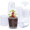 image:imagehomenote 3 Inch Clear Nursery Pots 30 Pack with Humidity DomesampPlant SaucersRigid Plastic Nursery Pots with DrainageTransparent Flower Pots for Seedlings360 Rotary VentIndoor Outdoor GardenWith Humidity Domes