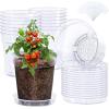 image:imagehomenote 3 Inch Clear Nursery Pots 30 Pack with Humidity DomesampPlant SaucersRigid Plastic Nursery Pots with DrainageTransparent Flower Pots for Seedlings360 Rotary VentIndoor Outdoor GardenWithout Humidity Domes