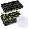 image:imagehomenote 4 Inch Seed Starting Trays with Humidity Domes for Plants 4 Pack 12Cell Seedling Starter Trays Plant Starter Germination Trays for Pots Seedlings for Indoor4 Opening Compatible Pots3 Inch