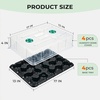 image:imagehomenote 4 Inch Seed Starting Trays with Humidity Domes for Plants 4 Pack 12Cell Seedling Starter Trays Plant Starter Germination Trays for Pots Seedlings for Indoor4 Opening Compatible Pots3 Inch