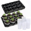 image:imagehomenote 4 Inch Seed Starting Trays with Humidity Domes for Plants 4 Pack 12Cell Seedling Starter Trays Plant Starter Germination Trays for Pots Seedlings for Indoor4 Opening Compatible Pots4 Inch