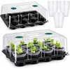 image:imagehomenote 4 Inch Seed Starting Trays with Humidity Domes for Plants 4 Pack 12Cell Seedling Starter Trays Plant Starter Germination Trays for Pots Seedlings for Indoor4 Opening Compatible Pots4 Inch