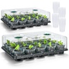 image:imagehomenote 4 Inch Seed Starting Trays with Humidity Domes for Plants 4 Pack 12Cell Seedling Starter Trays Plant Starter Germination Trays for Pots Seedlings for Indoor4 Opening Compatible Pots3 Inch
