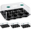 image:imagehomenote 4 Inch Seed Starting Trays with Humidity Domes for Plants 4 Pack 12Cell Seedling Starter Trays Plant Starter Germination Trays for Pots Seedlings for Indoor4 Opening Compatible Pots4 Inch