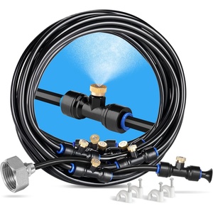 image:imageHOMENOTE Misting Cooling System 98FT30M PreAssembled Kit with 27 Brass Nozzles amp 34 Brass Adapter Cooling Mister for Patio Backyard Pets Garden amp GreenhouseBlack