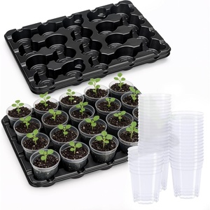 image:imagehomenote 4 Inch Seed Starting Trays with Humidity Domes for Plants 4 Pack 12Cell Seedling Starter Trays Plant Starter Germination Trays for Pots Seedlings for Indoor4 Opening Compatible Pots3 Inch