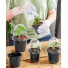 image:imageHOMENOTE Nursery Pots for Plants with Humidity Domes345Inch Plant Pot for Planting Plastic Seedling Pots with Drainage HolesBlack 15 Pack