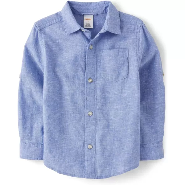 Gymboree Boys' and Toddler Long Sleeve Linen Button Up Shirt