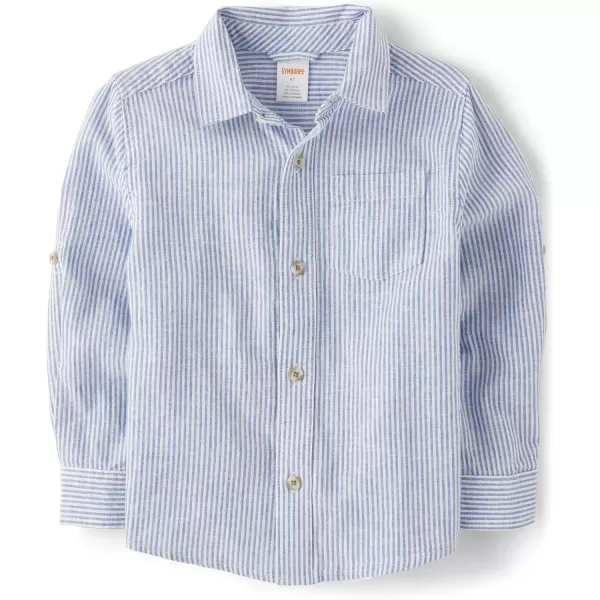 Gymboree Boys' and Toddler Long Sleeve Linen Button Up Shirt