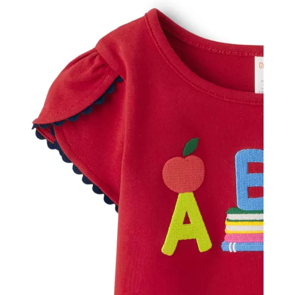 Gymboree Girls' and Toddler Embroidered Graphic Short Sleeve T-Shirts