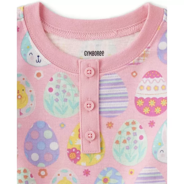Gymboree Unisex Kid's and Toddler Easter Gymmie Short Sleeve Top and Pant Cotton 2-Piece Pajama Sets