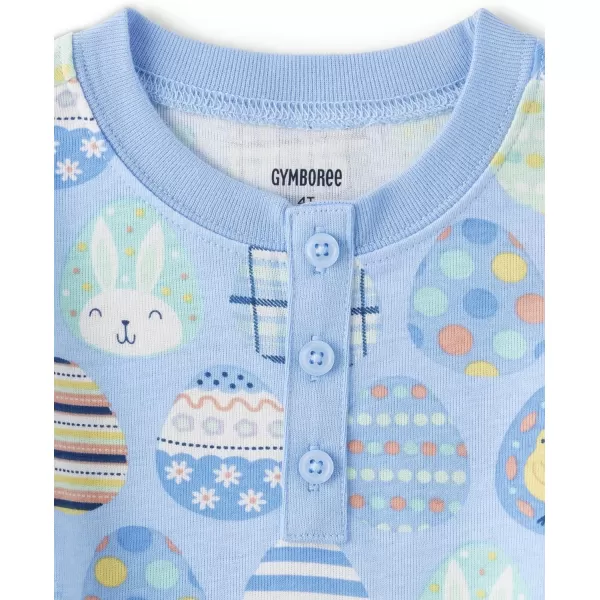 Gymboree Unisex Kid's and Toddler Easter Gymmie Short Sleeve Top and Pant Cotton 2-Piece Pajama Sets