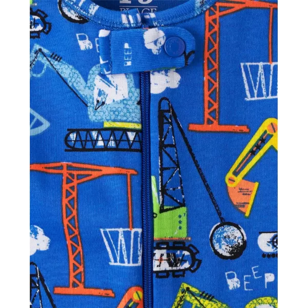 The Children's Place Baby Boys' Short Sleeve 100% Cotton Zip-Front One Piece Footless Pajamas