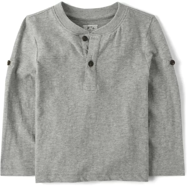 The Children's Place Baby Boys' and Toddler Long Sleeve Rolled Cuff Henley Shirt