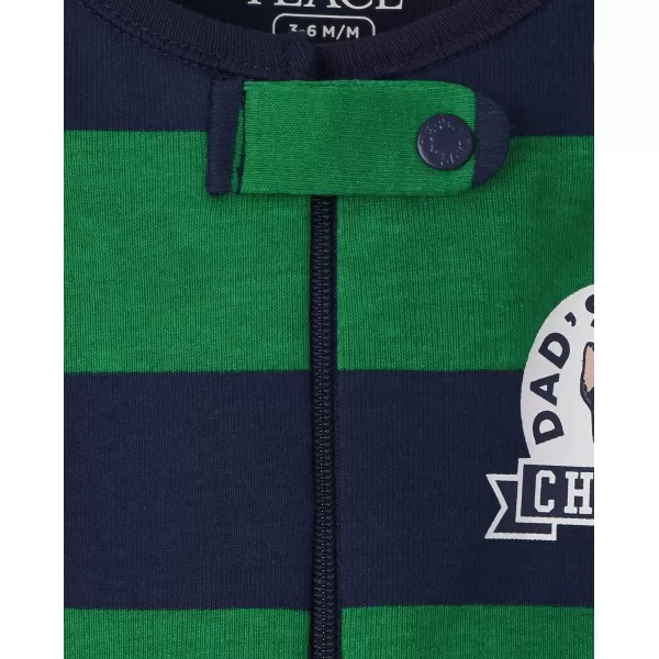 The Children's Place Baby Boys' and Toddler Short Sleeve Zip-Front One Piece Footless Pajama Snug Fit 100% Cotton