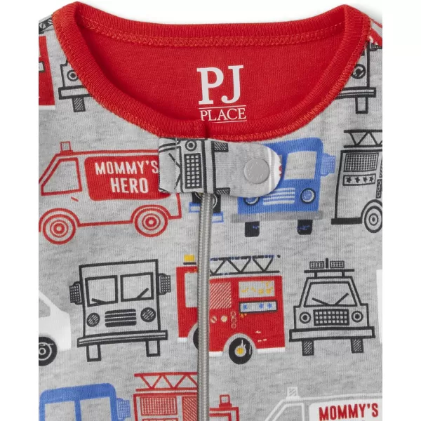 The Children's Place Baby Boys' and Toddler Snug Fit 100% Cotton Zip-Front One Piece Footed Pajamas 2-Pack