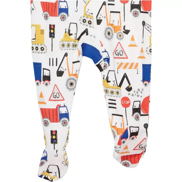 The Children's Place Baby Boys' and Toddler Snug Fit 100% Cotton Zip-Front One Piece Footed Pajamas 2-Pack