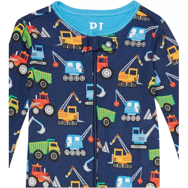 The Children's Place Baby Boys' and Toddler Snug Fit 100% Cotton Zip-Front One Piece Footed Pajamas 2-Pack