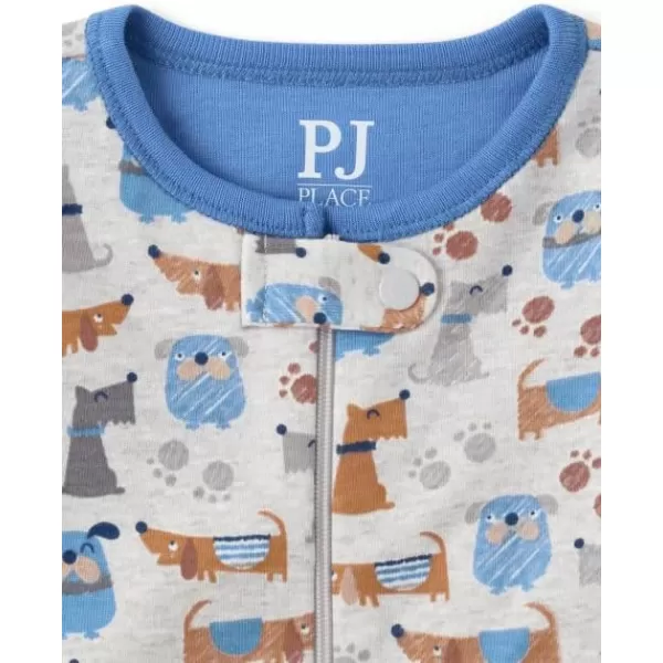The Children's Place Baby Boys' and Toddler Snug Fit 100% Cotton Zip-Front One Piece Footed Pajamas 2-Pack