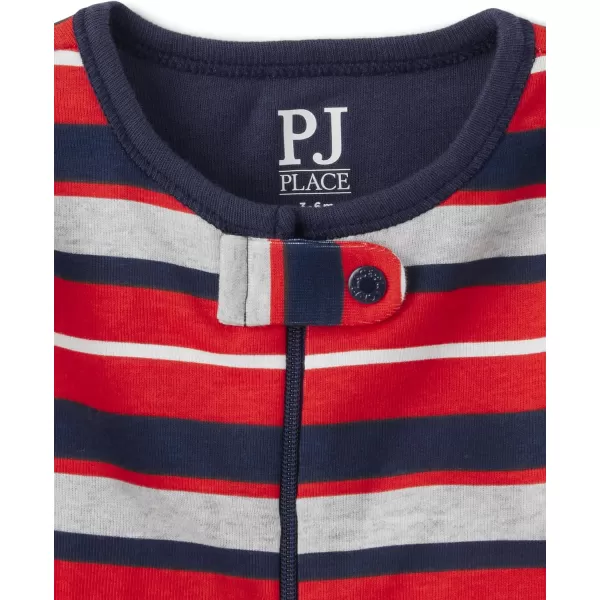 The Children's Place Baby Boys' and Toddler Snug Fit 100% Cotton Zip-Front One Piece Footed Pajamas 2-Pack