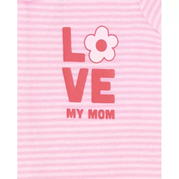 The Children's Place Baby-Girls Love Mom Floral Snug Fit Cotton Zip Front One Piece Footed Pajama 2 Pack