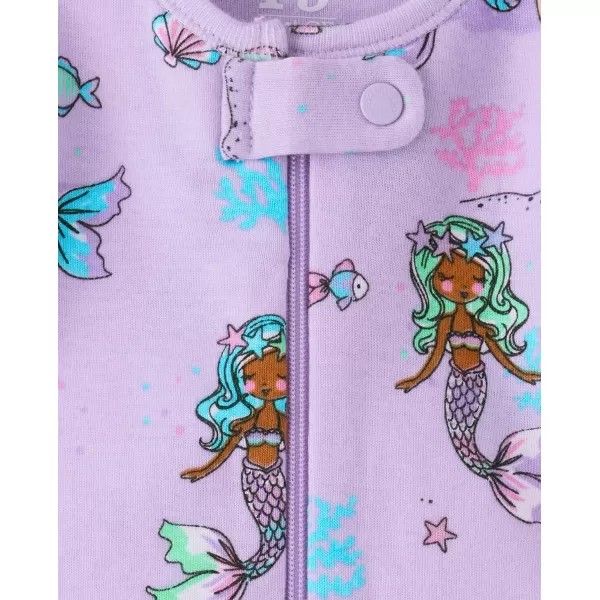 The Children's Place Baby Girls' and Toddler Snug Fit 100% Cotton Short Sleeve Zip-Front One Piece Footless Pajama
