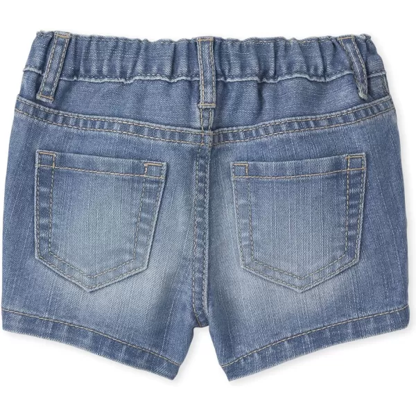 The Children's Place Baby Toddler Girls Denim Shortie Shorts