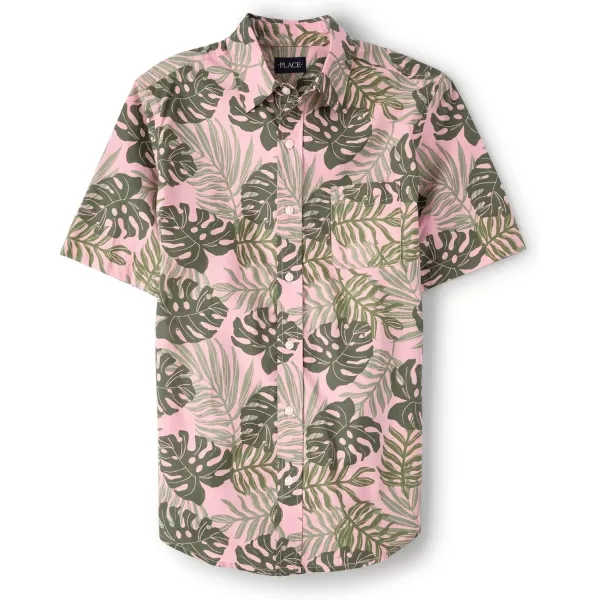 The Children's Place Big Boys' Short Sleeve Button Down Shirt