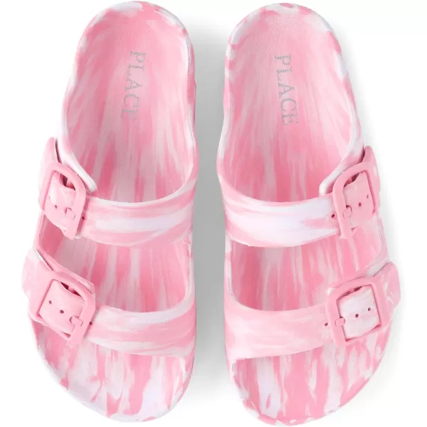 The Children's Place Girl's Double Buckle Slip on Slide Sandals