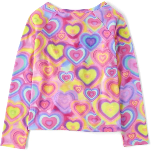 The Children's Place Girls' Fashion Flutter Top and Flared Pants 4 Piece Pajama Set