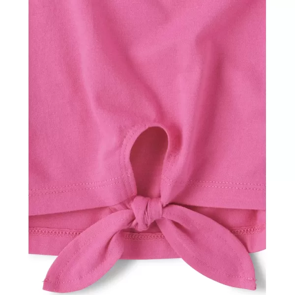 The Children's Place Girls' Short Sleeve Tie Front Top