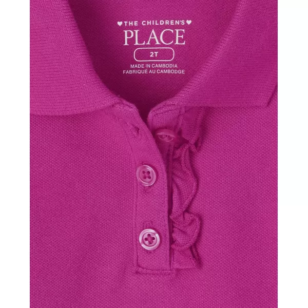The Children's Place Toddler Girls Long Sleeve Ruffle Pique Polo