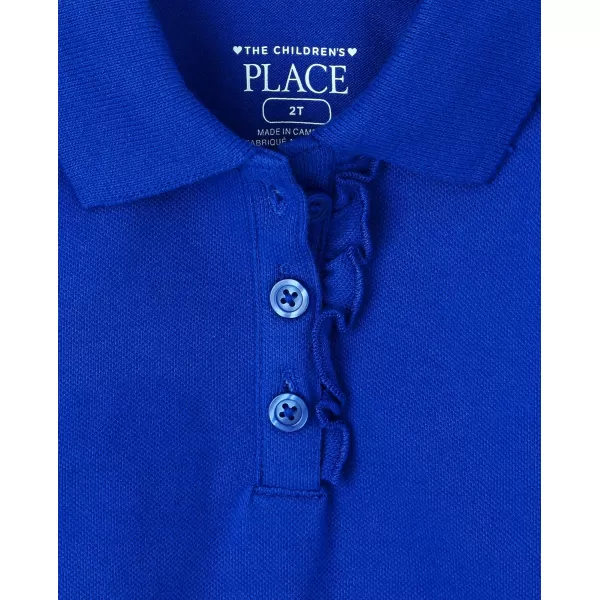 The Children's Place Toddler Girls Long Sleeve Ruffle Pique Polo