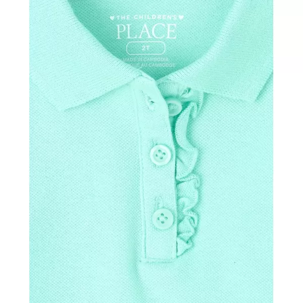 The Children's Place Toddler Girls Long Sleeve Ruffle Pique Polo