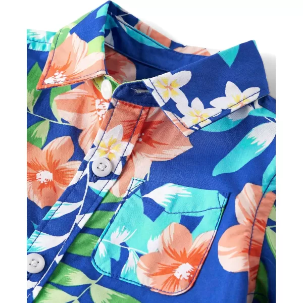 The Children's Place baby-boys And Newborn Short Sleeve Button Down Shirt and Shorts 2 Piece Set