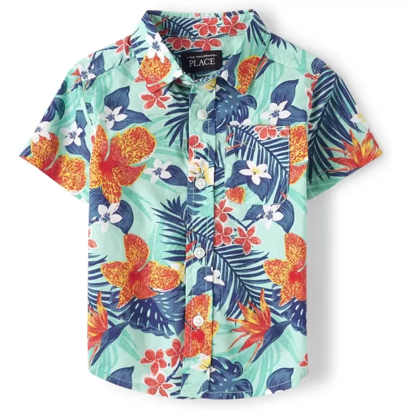 The Children's Place baby boys Short Sleeve Button Down Shirt