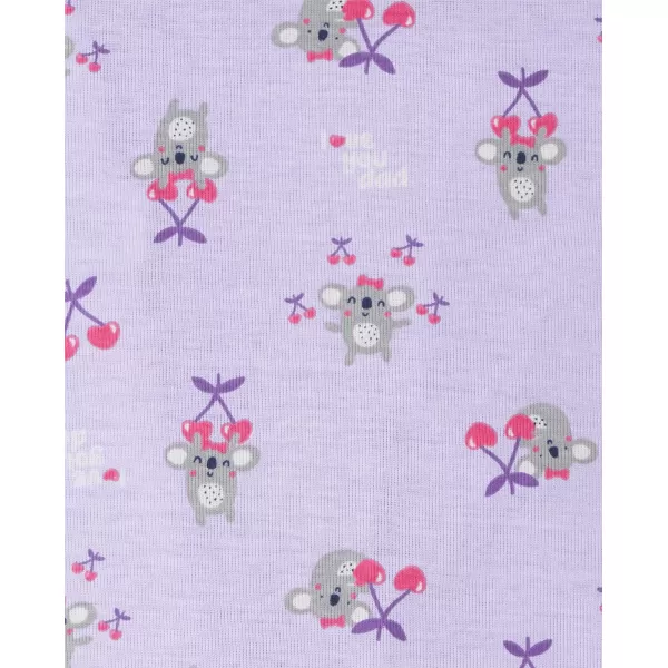 The Children's Place baby girls Koala Strawberry Snug Fit Cotton Zip Front One Piece Pajama 2 Pack